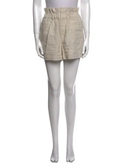 Pre-owned Posse Linen Mini Shorts In Neutral