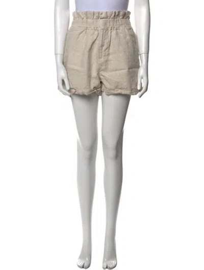 Pre-owned Posse Linen Mini Shorts In Neutral