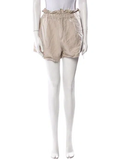 Pre-owned Posse Linen Mini Shorts In Neutral