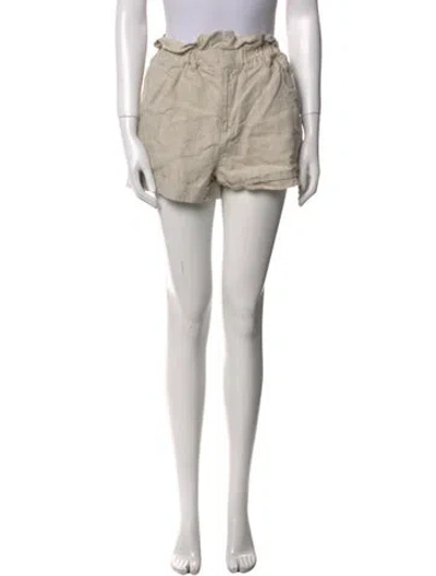 Pre-owned Posse Linen Mini Shorts In Neutral
