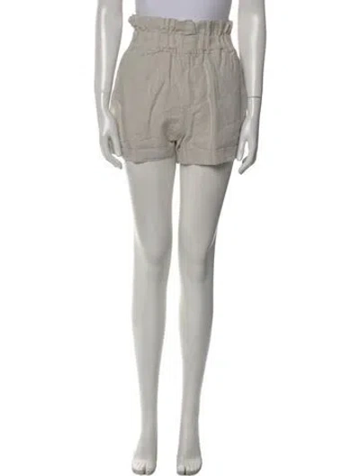 Pre-owned Posse Linen Mini Shorts In Neutral