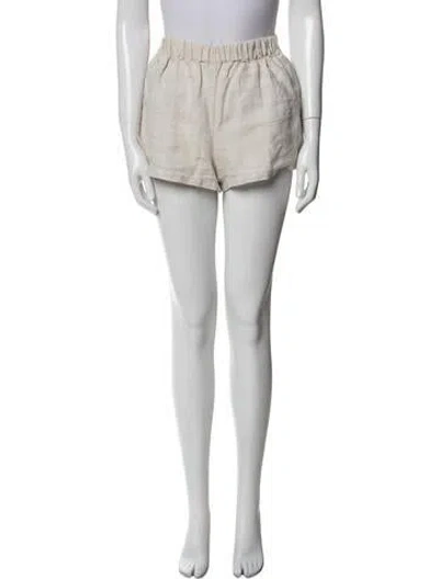 Pre-owned Posse Linen Mini Shorts In Neutral