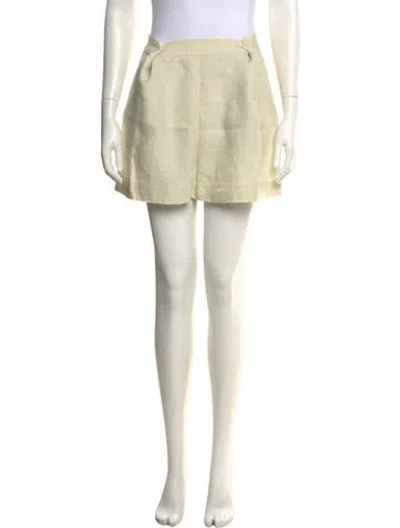 Pre-owned Posse Linen Mini Shorts In Neutral