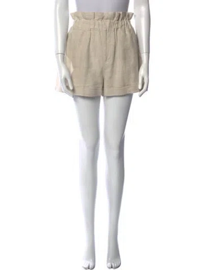 Pre-owned Posse Linen Mini Shorts In Neutral
