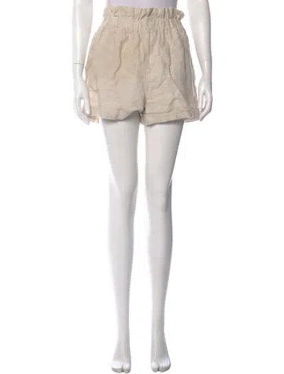 Pre-owned Posse Linen Mini Shorts In Neutral
