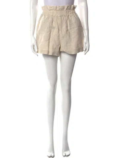 Pre-owned Posse Linen Mini Shorts In Neutral