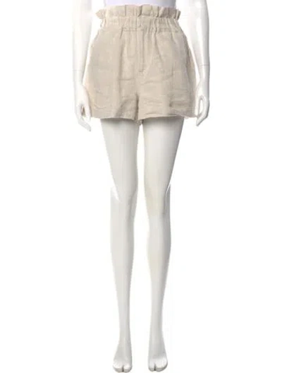 Pre-owned Posse Linen Mini Shorts In Neutral