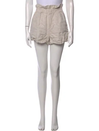 Pre-owned Posse Linen Mini Shorts In Neutral
