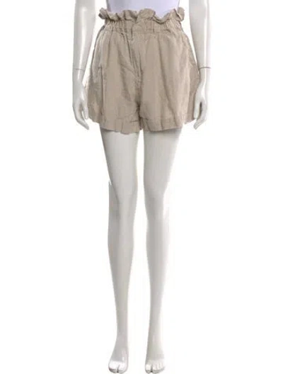 Pre-owned Posse Linen Mini Shorts In Neutral