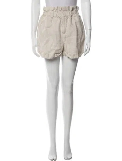 Pre-owned Posse Linen Mini Shorts In Neutral