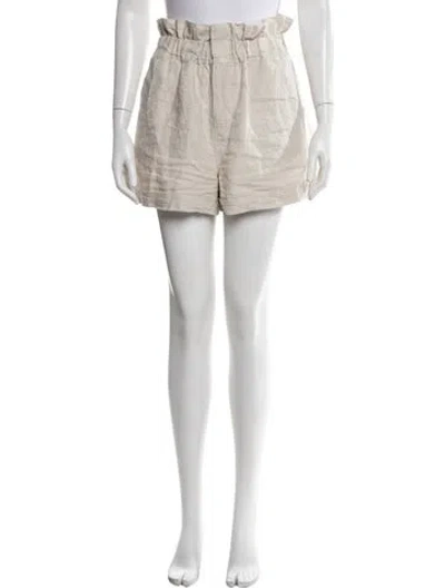 Pre-owned Posse Linen Mini Shorts In Neutrals