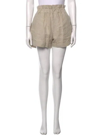 Pre-owned Posse Linen Mini Shorts In Neutrals