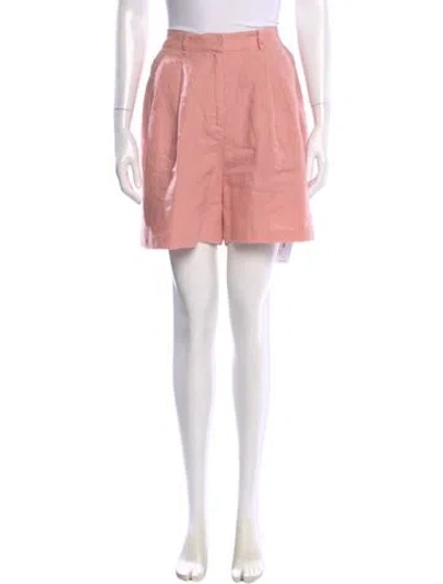 Pre-owned Posse Linen Mini Shorts In Pink