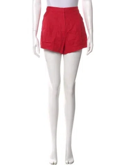 Pre-owned Posse Linen Mini Shorts In Red