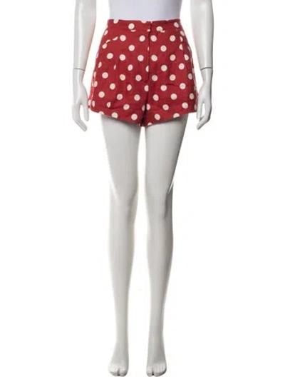 Pre-owned Posse Linen Mini Shorts In Red
