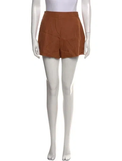 Pre-owned Posse Linen Mini Shorts W/ Tags In Brown