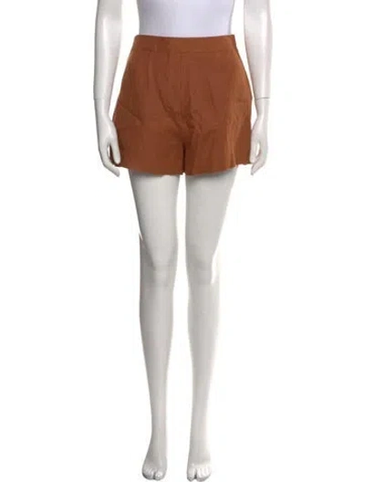 Pre-owned Posse Linen Mini Shorts W/ Tags In Brown