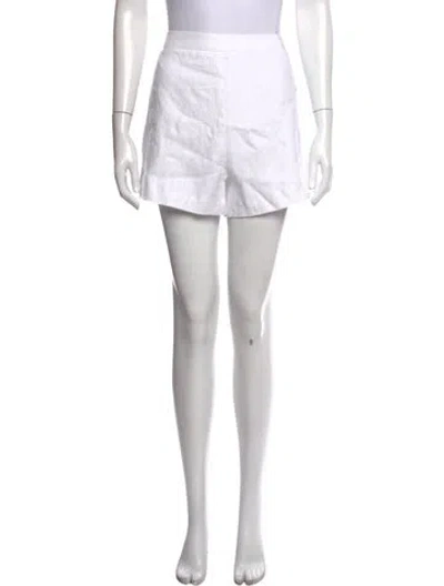 Pre-owned Posse Linen Mini Shorts W/ Tags In White