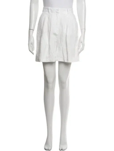 Pre-owned Posse Linen Mini Shorts W/ Tags In White