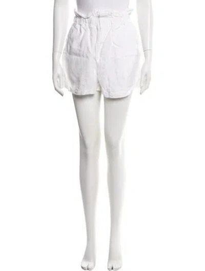 Pre-owned Posse Linen Mini Shorts In White