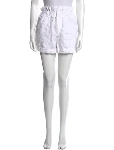 Pre-owned Posse Linen Mini Shorts In White