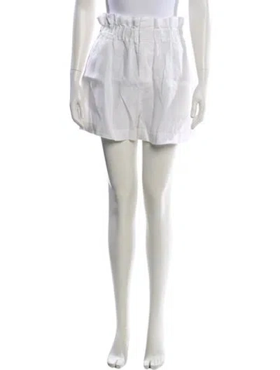 Pre-owned Posse Linen Mini Shorts In White