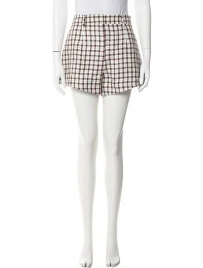 Pre-owned Posse Linen Mini Shorts In White