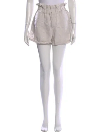 Pre-owned Posse Linen Mini Shorts In White