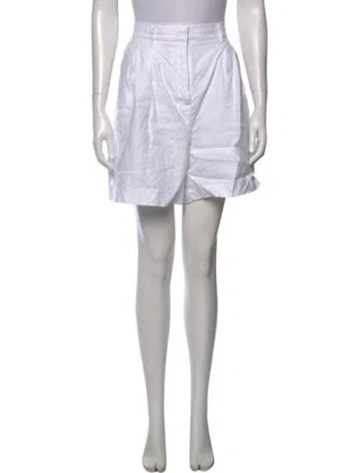 Pre-owned Posse Linen Mini Shorts In White