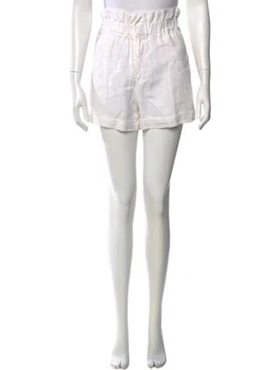 Pre-owned Posse Linen Mini Shorts In White