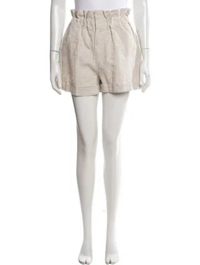 Pre-owned Posse Linen Mini Shorts In White