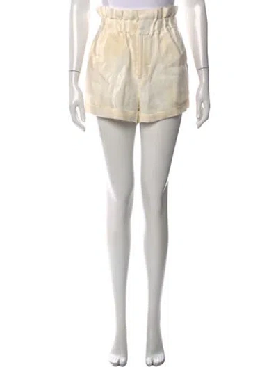 Pre-owned Posse Linen Mini Shorts In White