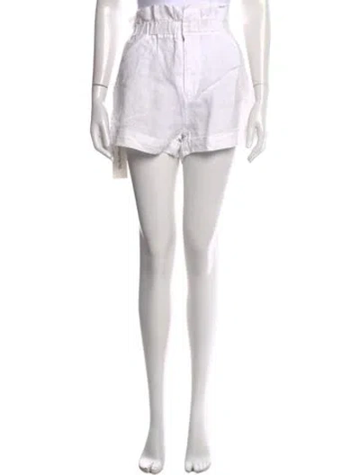 Pre-owned Posse Linen Mini Shorts In White