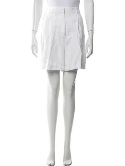 Pre-owned Posse Linen Mini Shorts In White