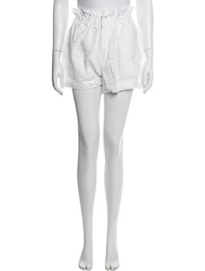 Pre-owned Posse Linen Mini Shorts In White