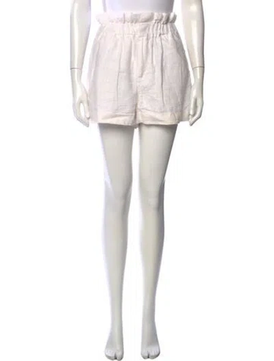 Pre-owned Posse Linen Mini Shorts In White