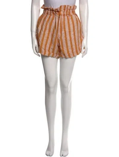 Pre-owned Posse Linen Mini Shorts In Yellow