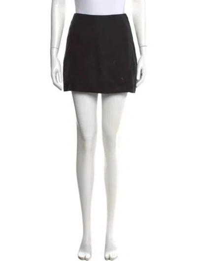 Pre-owned Posse Linen Mini Skirt In Black