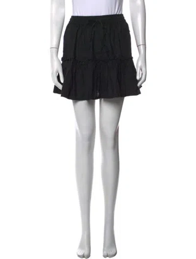 Pre-owned Posse Linen Mini Skirt In Black