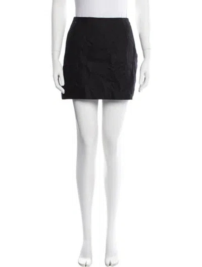 Pre-owned Posse Linen Mini Skirt In Black