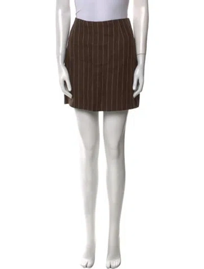 Pre-owned Posse Linen Mini Skirt In Brown