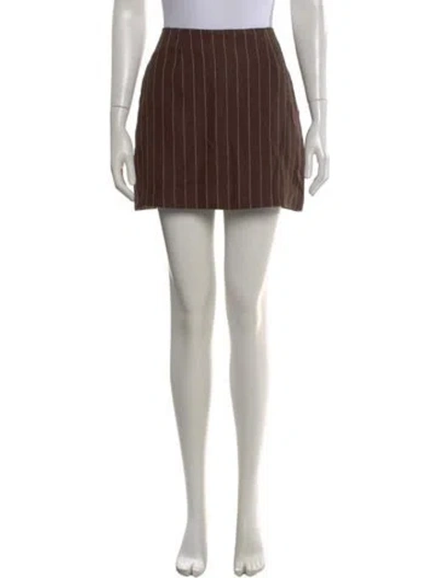 Pre-owned Posse Linen Mini Skirt In Brown