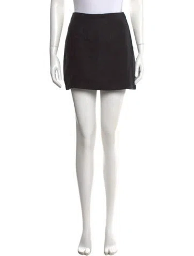 Pre-owned Posse Linen Mini Skirt W/ Tags In Black