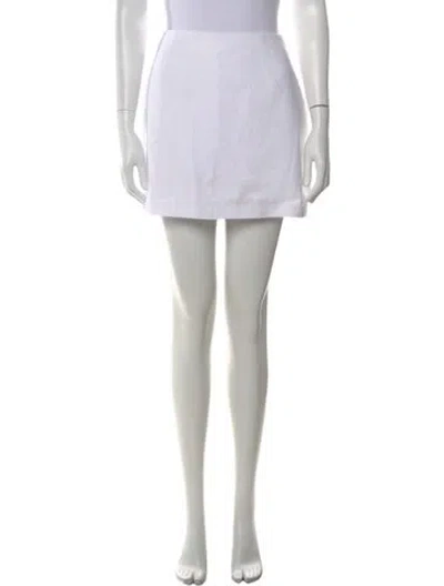 Pre-owned Posse Linen Mini Skirt In White