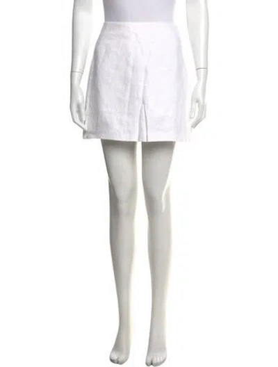 Pre-owned Posse Linen Mini Skirt In White