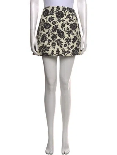 Pre-owned Posse Linen Mini Skirt In White