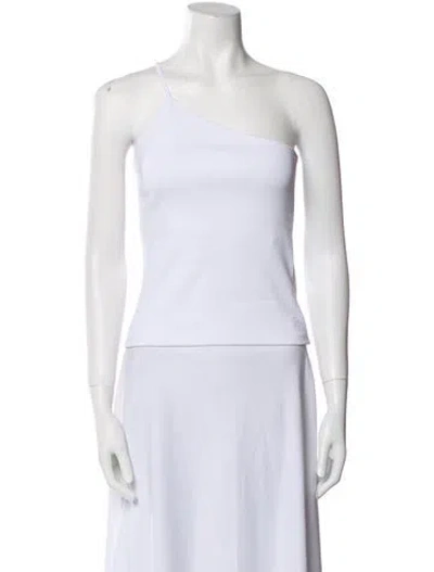 Pre-owned Posse Linen One-shoulder Top W/ Tags In White