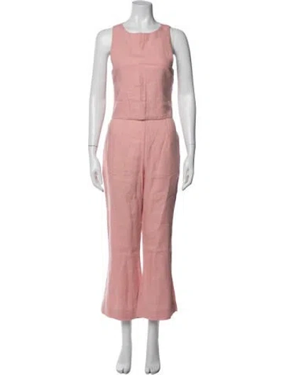 Pre-owned Posse Linen Pant Set In Neutral