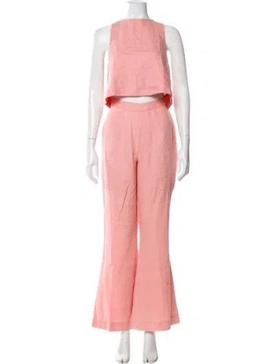 Pre-owned Posse Linen Pant Set W/ Tags In Pink