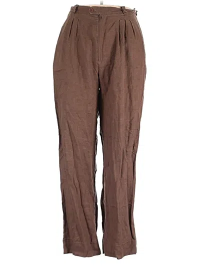 Pre-owned Posse Linen Pants In Brown